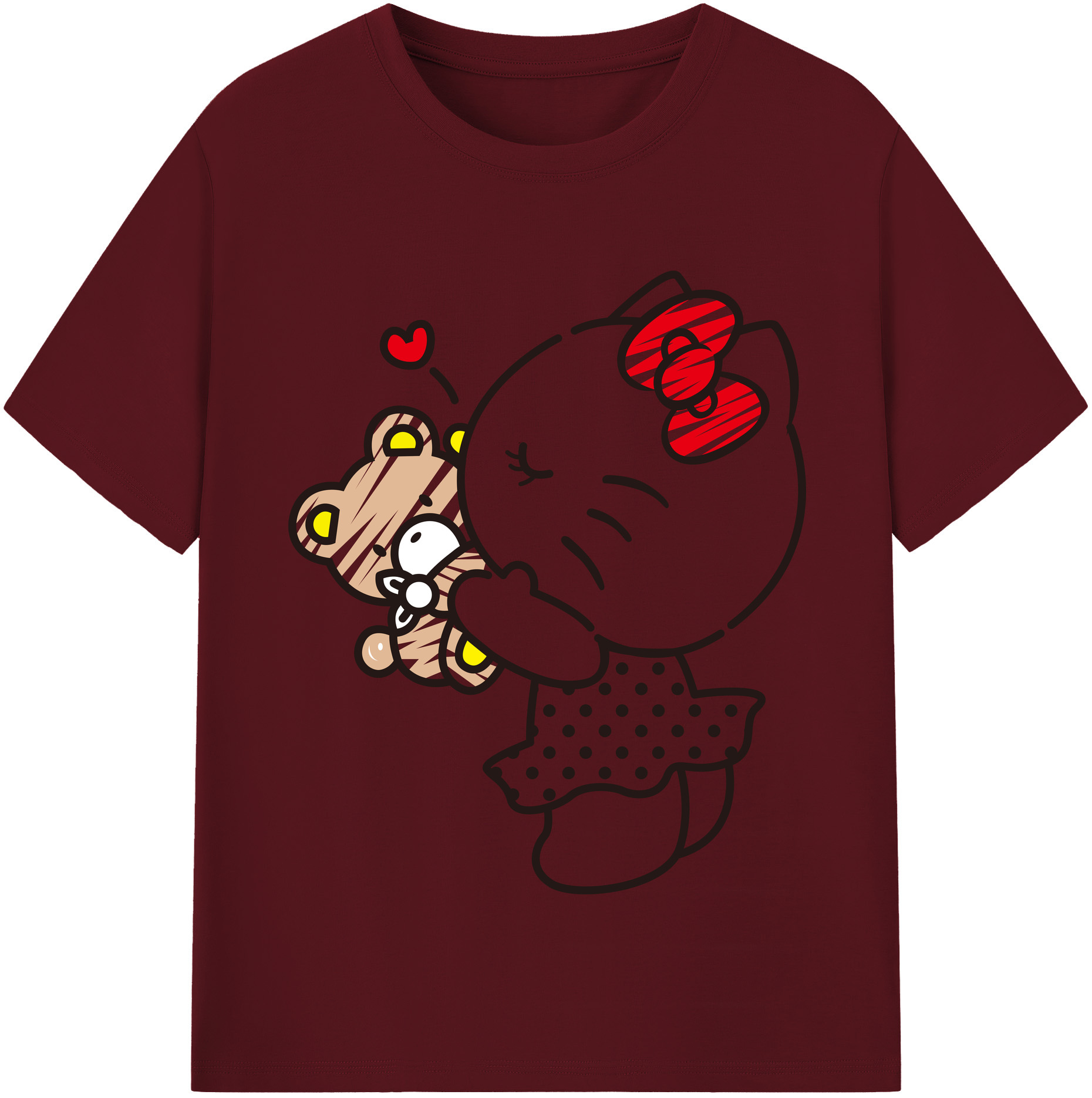 （画像用） Hello Kitty ハローキティ 綿100％半袖Tシャツ（フロントプリント）